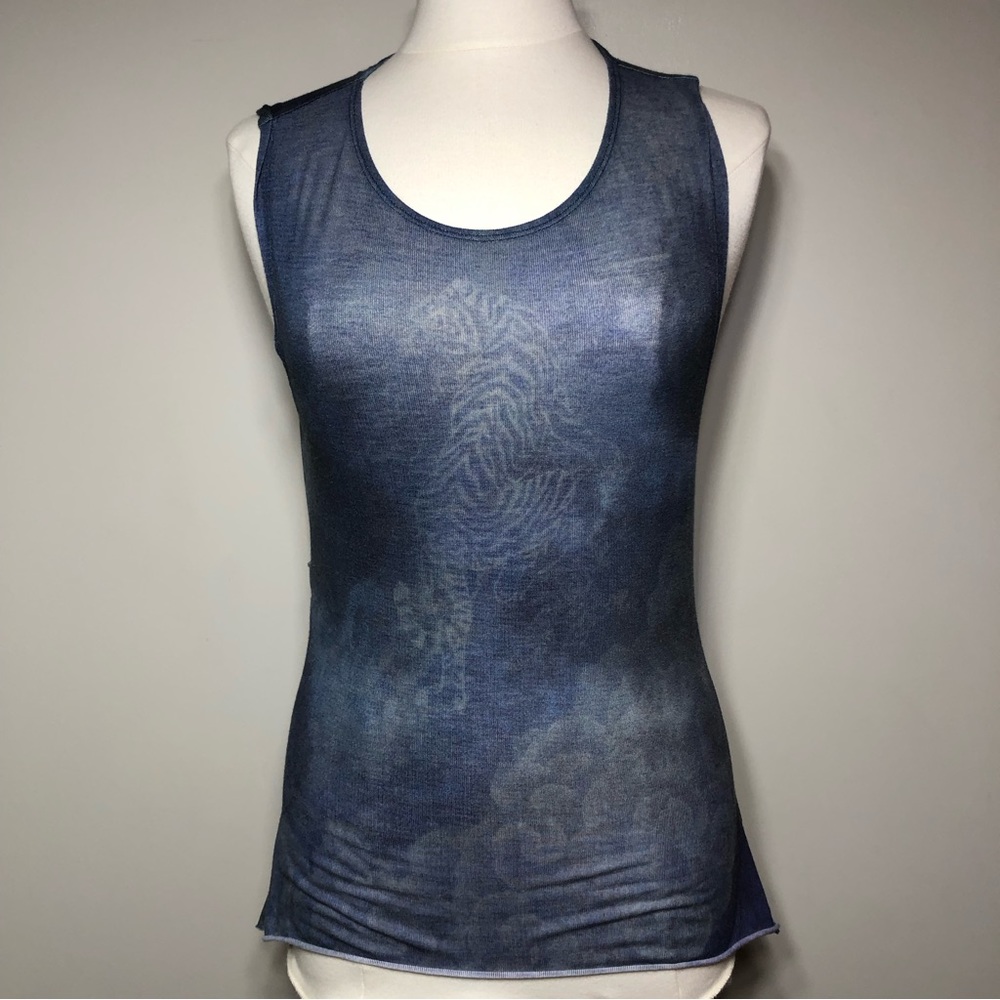 Guess Sheer Tiger Print Top